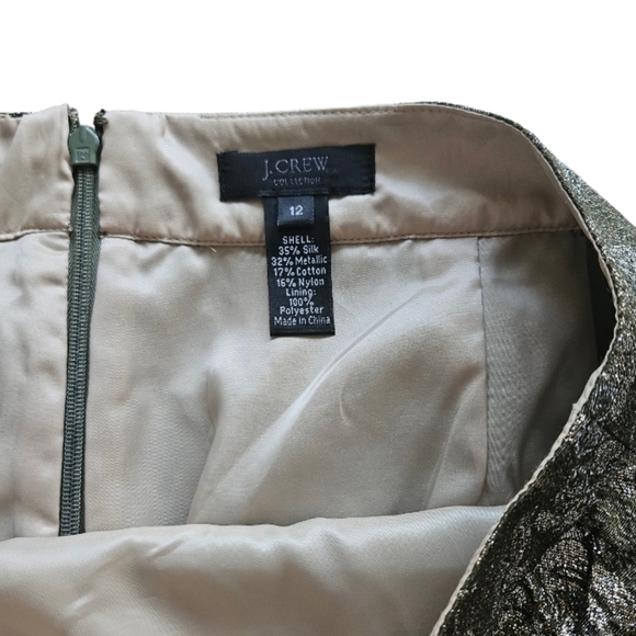 J.Crew Jacquard Metallic Floral Crinke Skirt - Picture 5 of 8